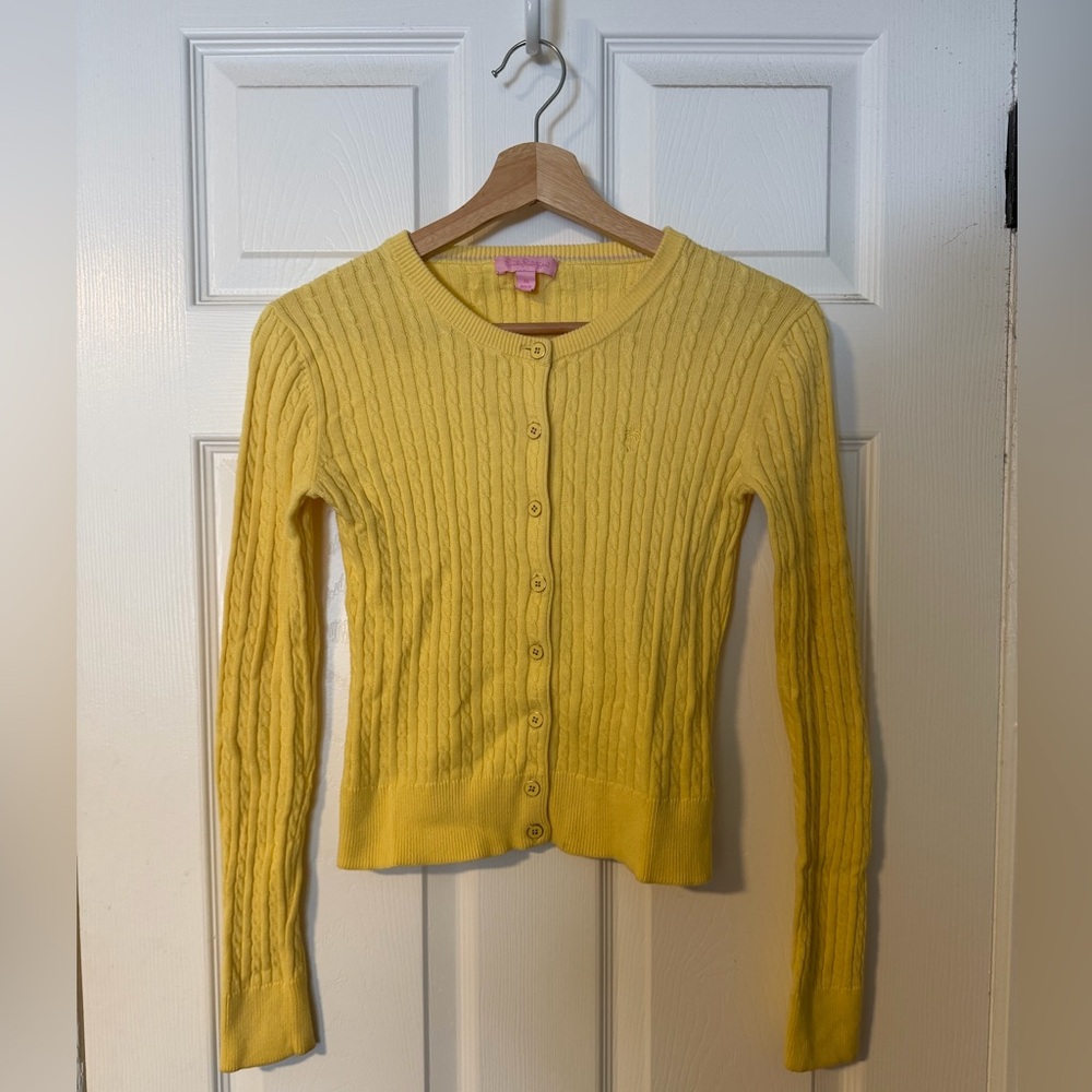Lilly Pulitzer Cable Knit Cardigan Sweater